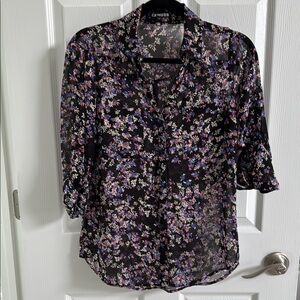 Express Black and Pink Blouse - Size small